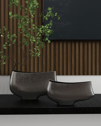 10" Nickel Aluminum Table Vase