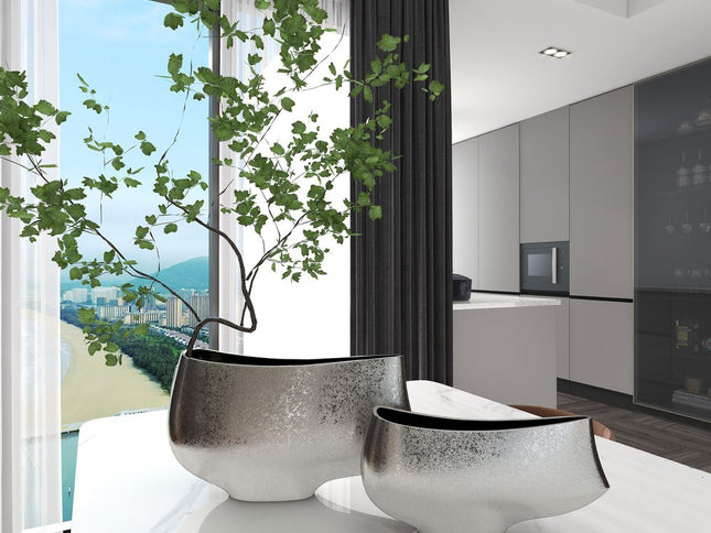 10" Nickel Aluminum Table Vase