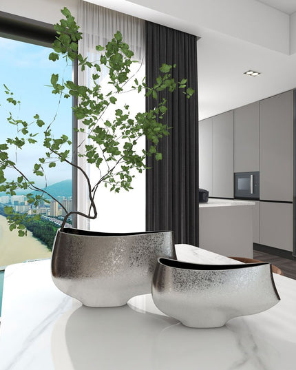 10" Nickel Aluminum Table Vase