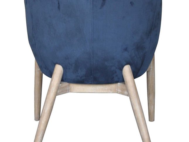 28" Blue And Brown Velvet Arm Chair