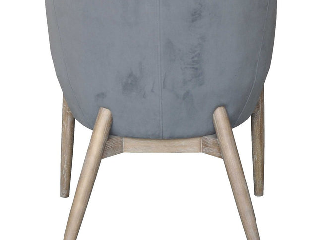 28" Gray And Brown Velvet Arm Chair