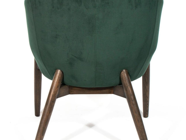 28" Green And Brown Velvet Arm Chair