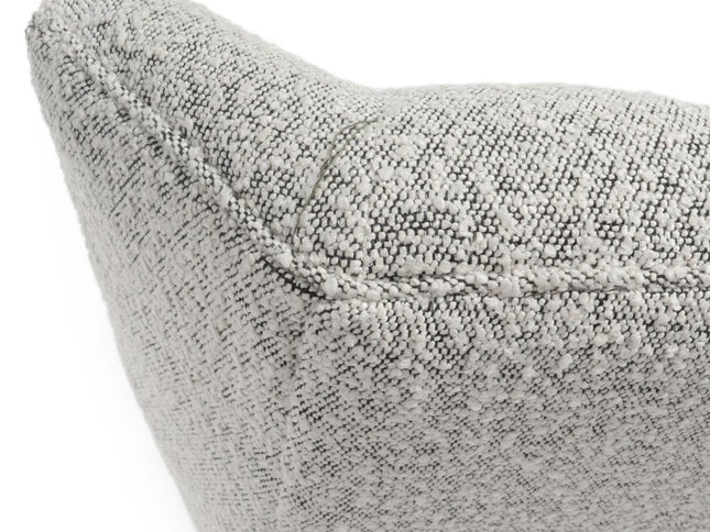 32" Gray and Black Tufted Boucle Lounge Chair