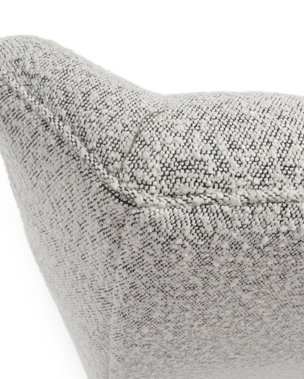 32" Gray and Black Tufted Boucle Lounge Chair