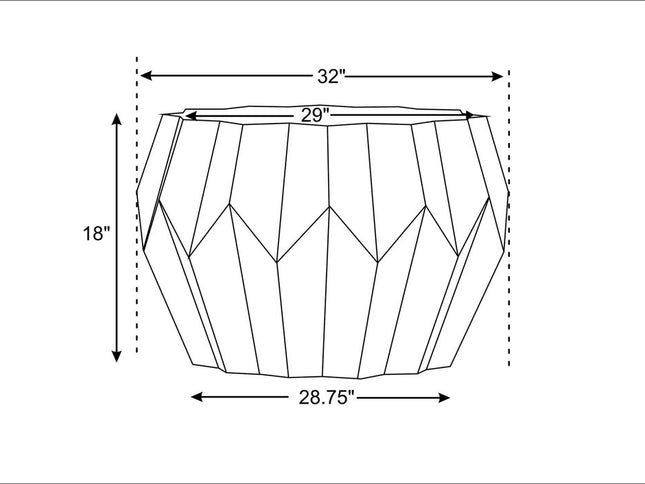 32" Off White Solid Wood Round Block Coffee Table