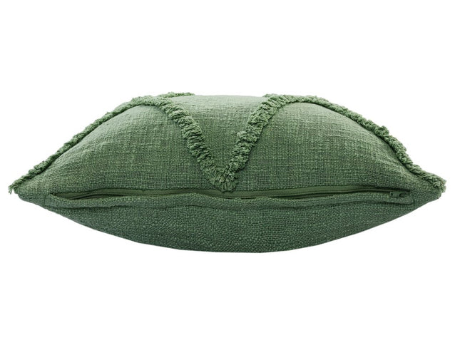 Set of Two 20" Forest Green Geometric Throw Pillows