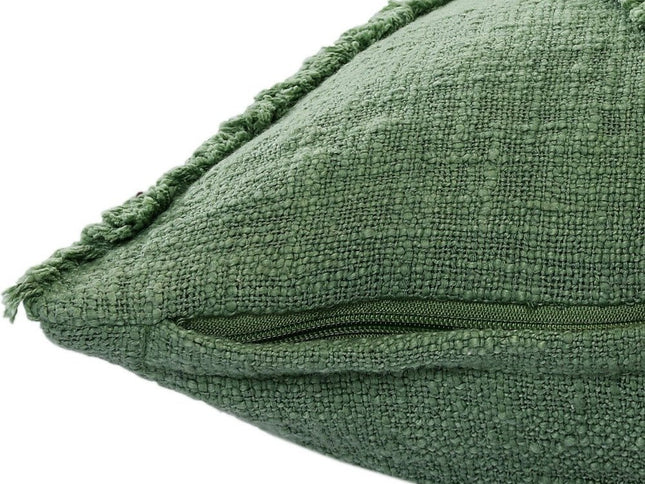 Set of Two 20" Forest Green Geometric Throw Pillows