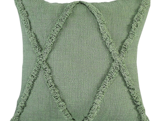 Set of Two 20" Forest Green Geometric Throw Pillows