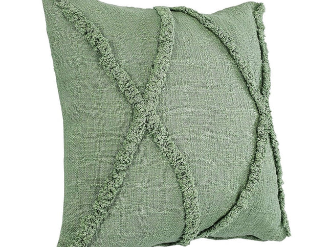 Set of Two 20" Forest Green Geometric Throw Pillows