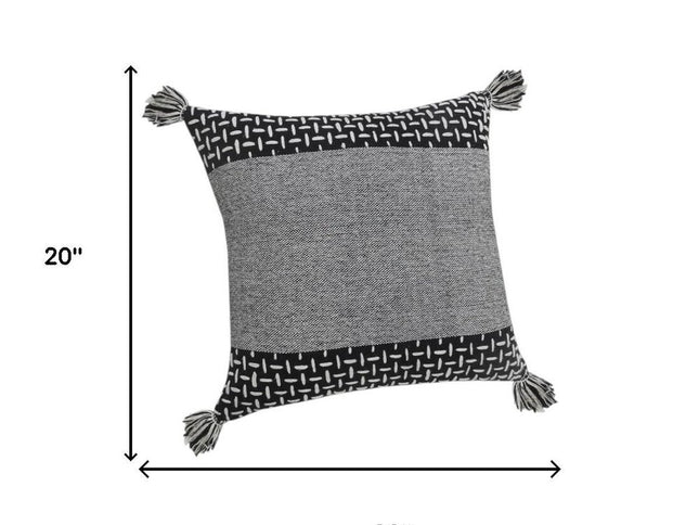 Set of Two 20" Gray Geometric Throw Pillows