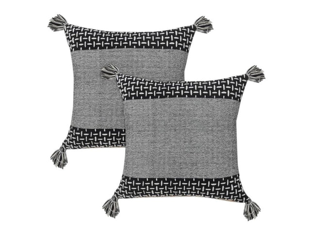 Set of Two 20" Gray Geometric Throw Pillows