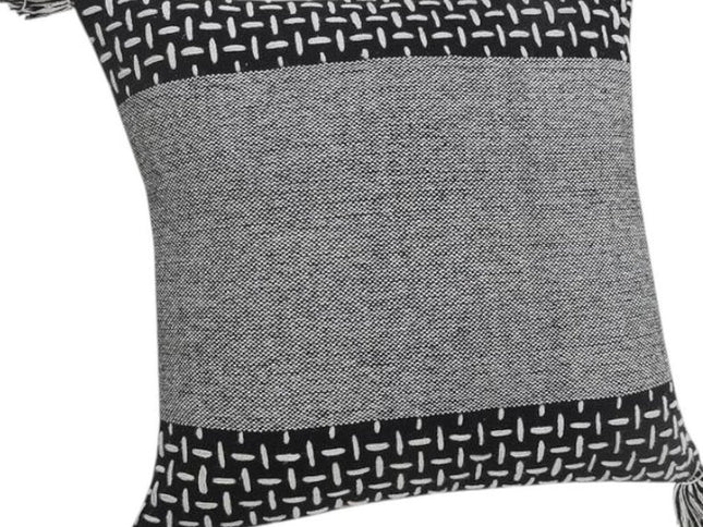 Set of Two 20" Gray Geometric Throw Pillows
