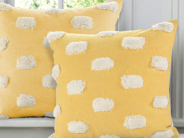 Set of Two 20" Yellow Striped Throw Pillows