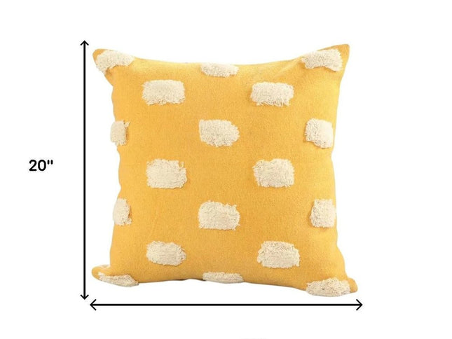 Set of Two 20" Yellow Striped Throw Pillows