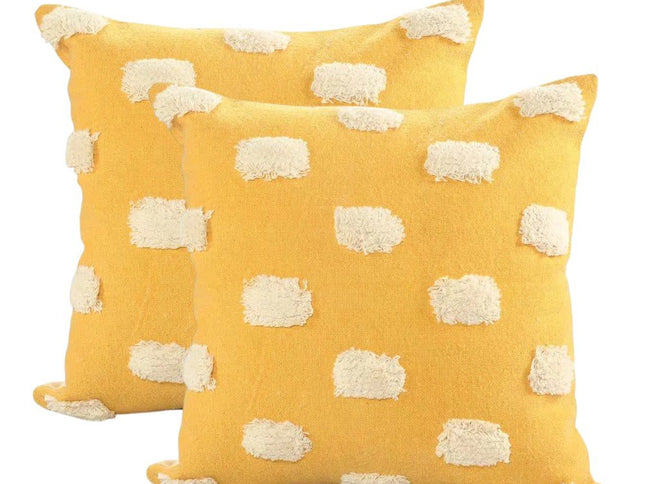 Set of Two 20" Yellow Striped Throw Pillows