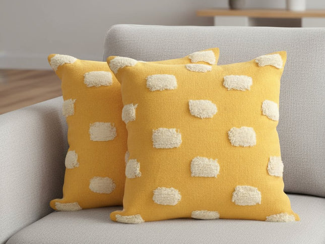 Set of Two 20" Yellow Striped Throw Pillows