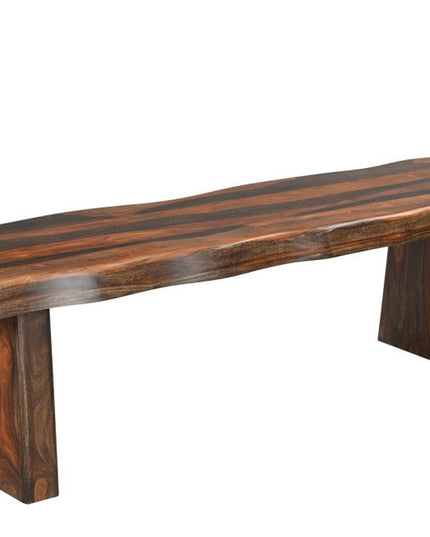 Six Piece Dark Brown Solid Wood Dining Set with Four Chairs