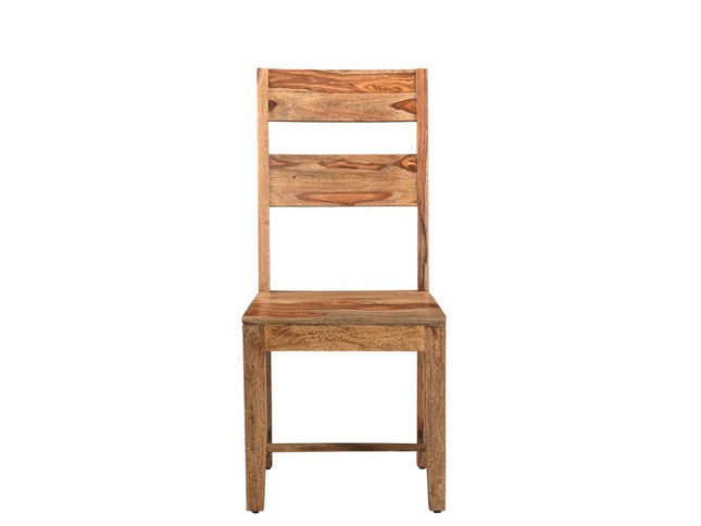 Six Piece Brown and Black Solid Wood Dining Set with Four Chairs