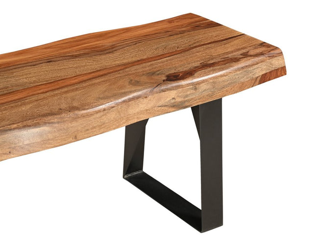 Six Piece Brown and Black Solid Wood Dining Set with Four Chairs