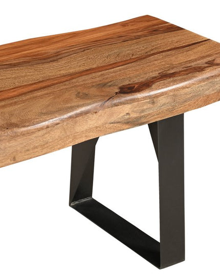 Six Piece Brown and Black Solid Wood Dining Set with Four Chairs