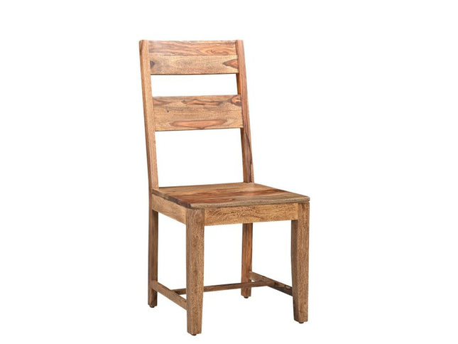 Six Piece Brown and Black Solid Wood Dining Set with Four Chairs