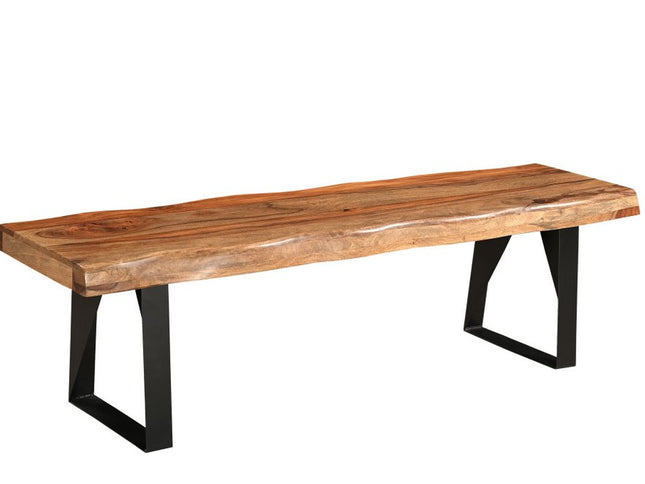 Six Piece Brown and Black Solid Wood Dining Set with Four Chairs