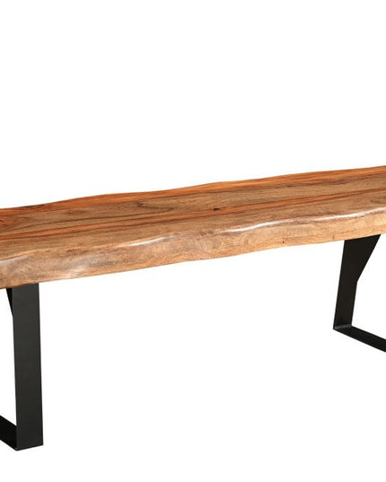 Six Piece Brown and Black Solid Wood Dining Set with Four Chairs