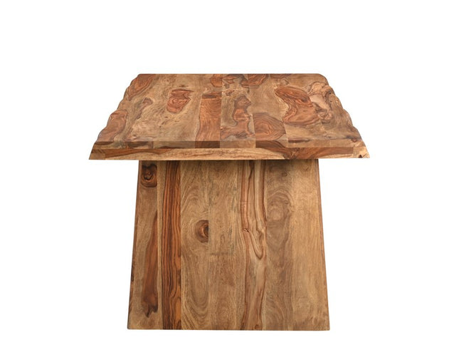 Six Piece Brown Solid Wood Dining Set with Four Chairs