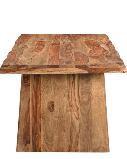 Six Piece Brown Solid Wood Dining Set with Four Chairs