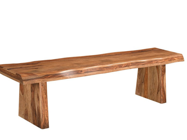 Six Piece Brown Solid Wood Dining Set with Four Chairs