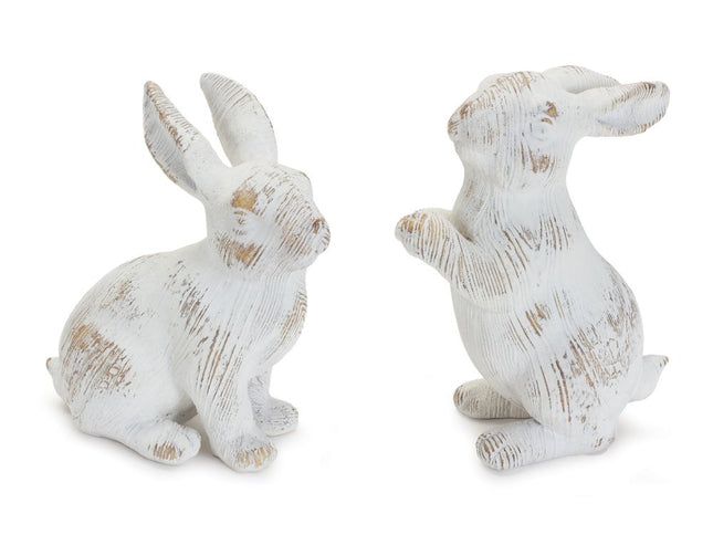 Set of Two White Resin Figurine Tabletop Sculpture