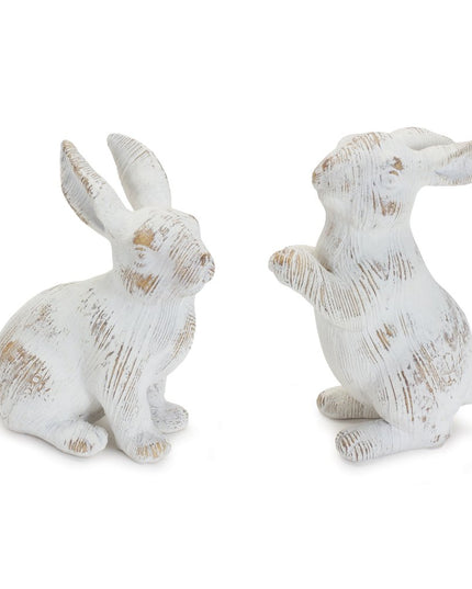 Set of Two White Resin Figurine Tabletop Sculpture