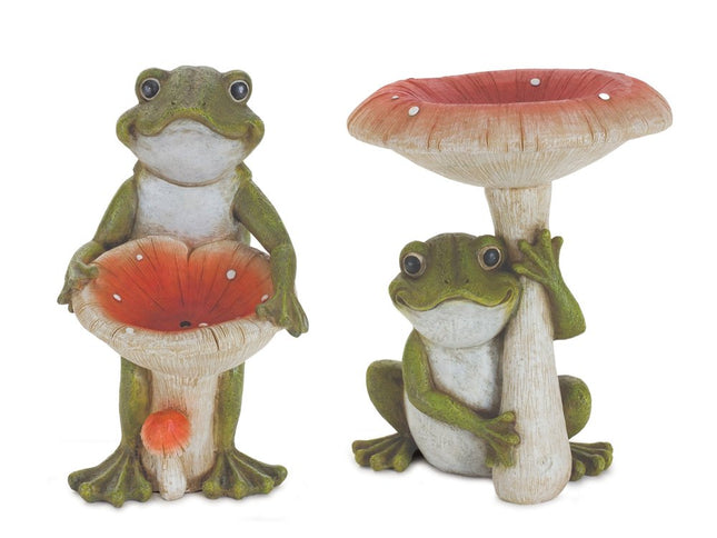 Set of Two Green Resin Figurine Tabletop Sculpture