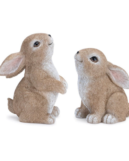 Set of Four Beige Polyresin Figurine Tabletop Sculpture