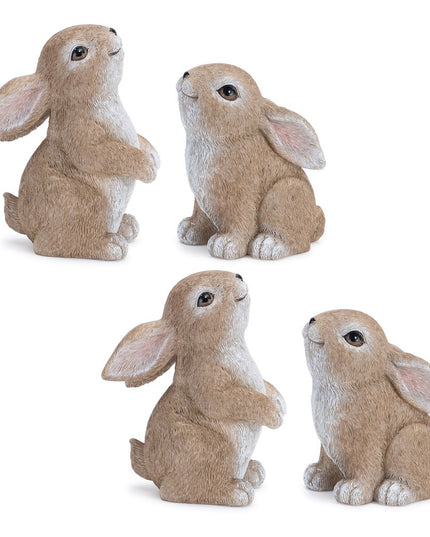 Set of Four Beige Polyresin Figurine Tabletop Sculpture