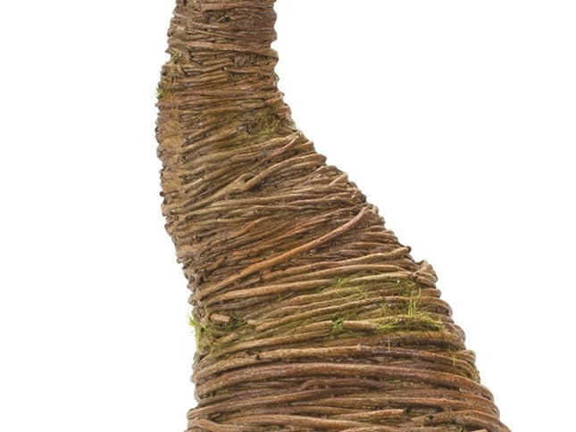 Set of Two Brown Polyresin Standing Gnome Tabletop Sculpture