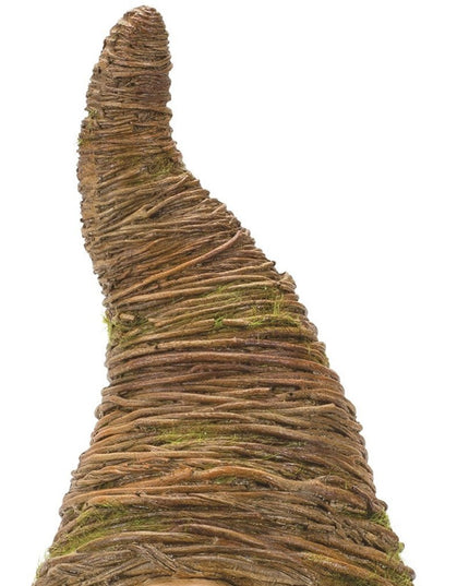 Set of Two Brown Polyresin Standing Gnome Tabletop Sculpture