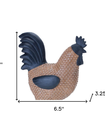 Set of Two Brown Resin Figurine Tabletop Sculpture