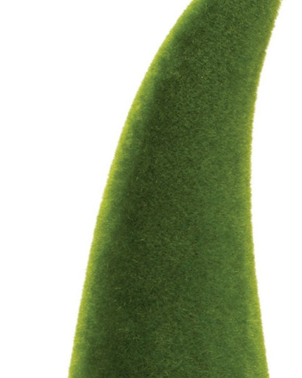 Set of Two Green Terracotta Standing Gnome Tabletop Sculpture