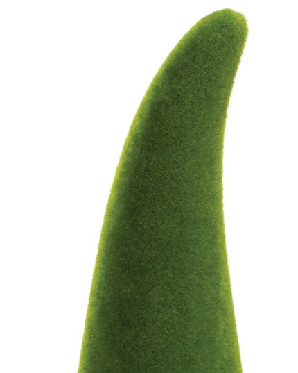 Set of Two Green Terracotta Standing Gnome Tabletop Sculpture