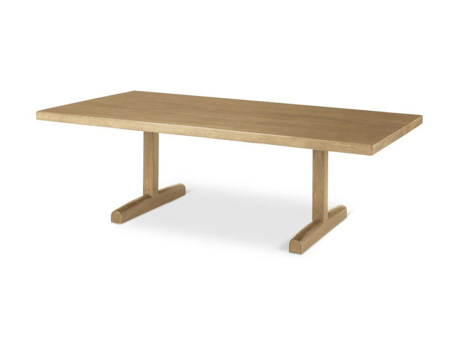 55" Natural Solid Wood Double Pedestal Coffee Table