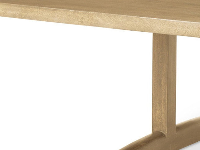 55" Natural Solid Wood Double Pedestal Coffee Table