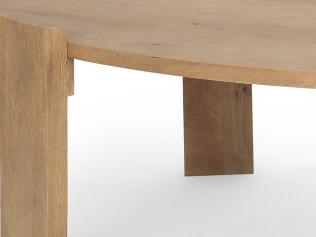 48" Natural Solid Wood Oval Coffee Table