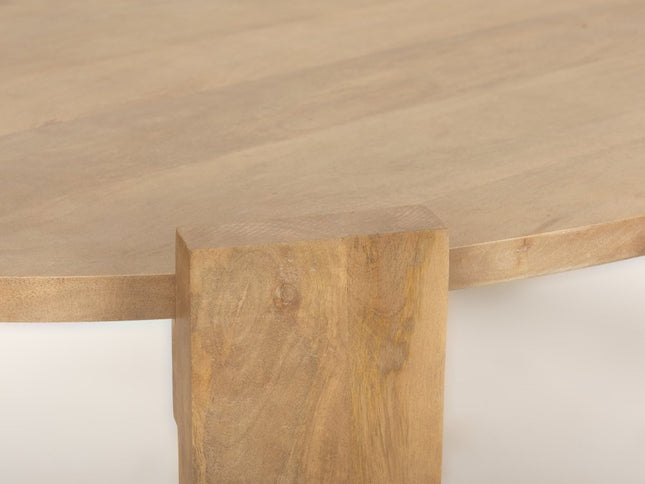 48" Natural Solid Wood Oval Coffee Table