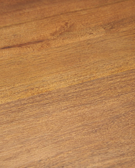 40" Brown and Black Solid Wood and Iron Round Pedestal Coffee Table