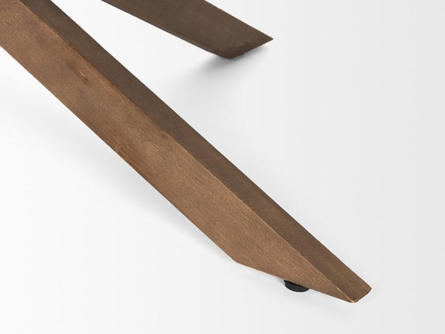 42" Brown Solid Wood Round Cross Legs Coffee Table