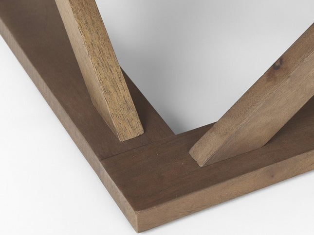 48" Brown Solid Wood Geo Frame Coffee Table