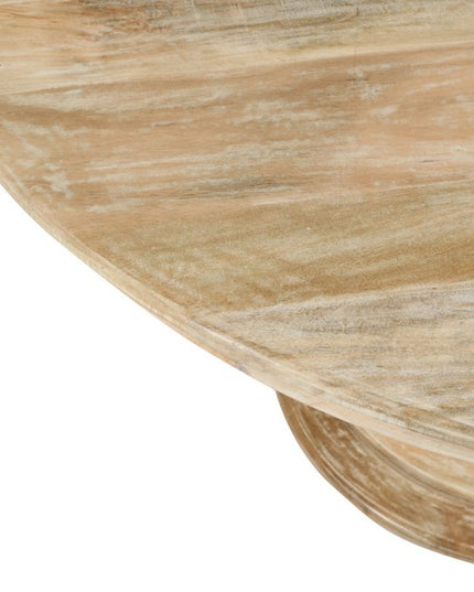 Five Piece Natural Round Solid Wood Dining Set with Four Chairs