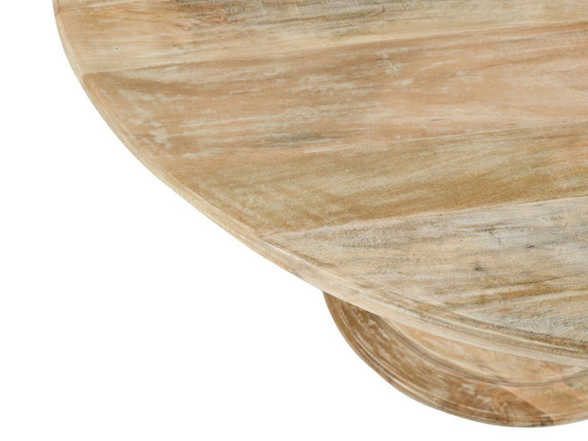 Five Piece Dark Brown Round Solid Wood Dining Set with Four Chairs