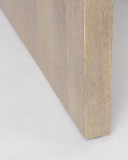 48" Natural and White Solid Wood And Genuine Marble Coffee Table